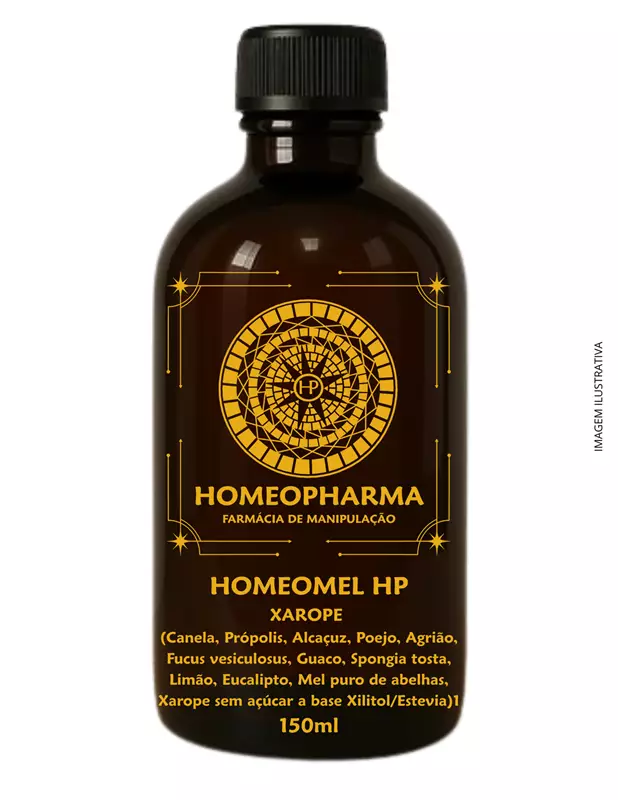 HOMEOMEL XAROPE 150ml (Xarope natural sem açúcar a base de Mel,  Xilitol/Estevia com fitoterapicos e homeopaticos)